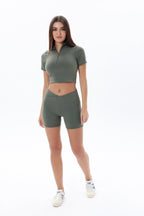 The Zip Vibe Shorts in Olive